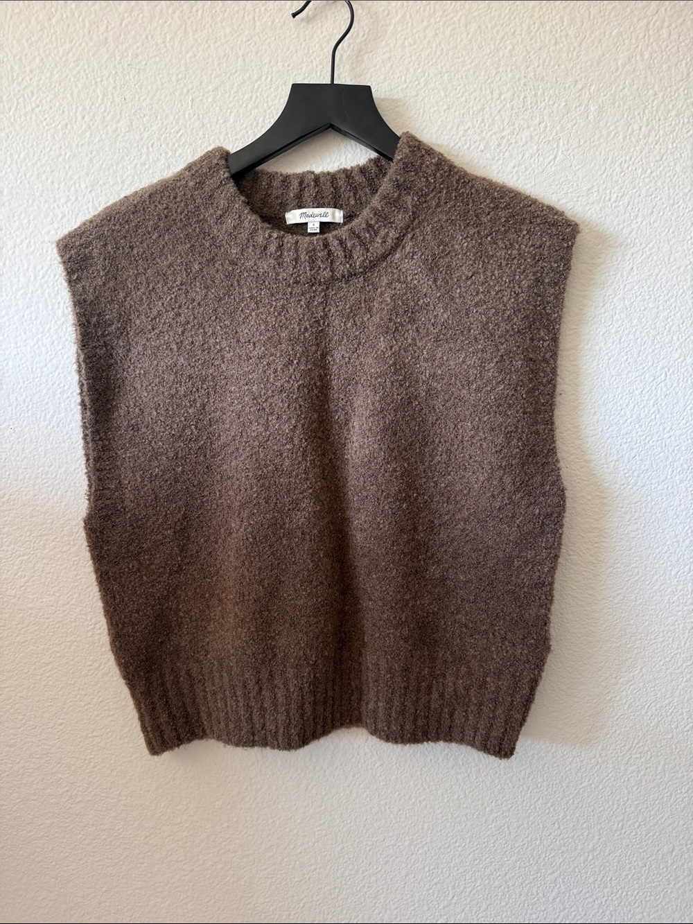 Madewell Brown Fuzzy Sleeveless Sweater Vest